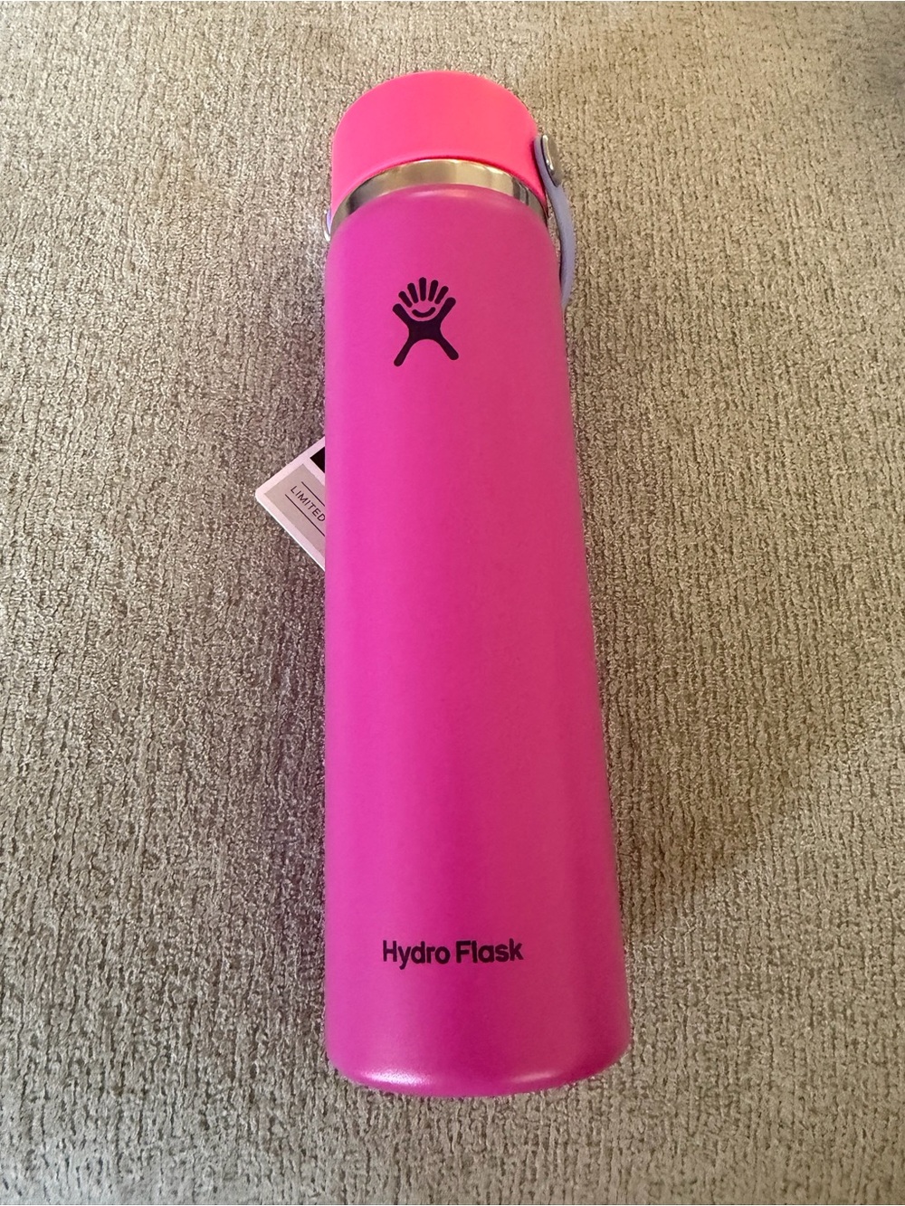 NEW Hydro Flask 24oz Wide Mouth Flex Straw Water Bottle Magenta W Hot Pink Lid